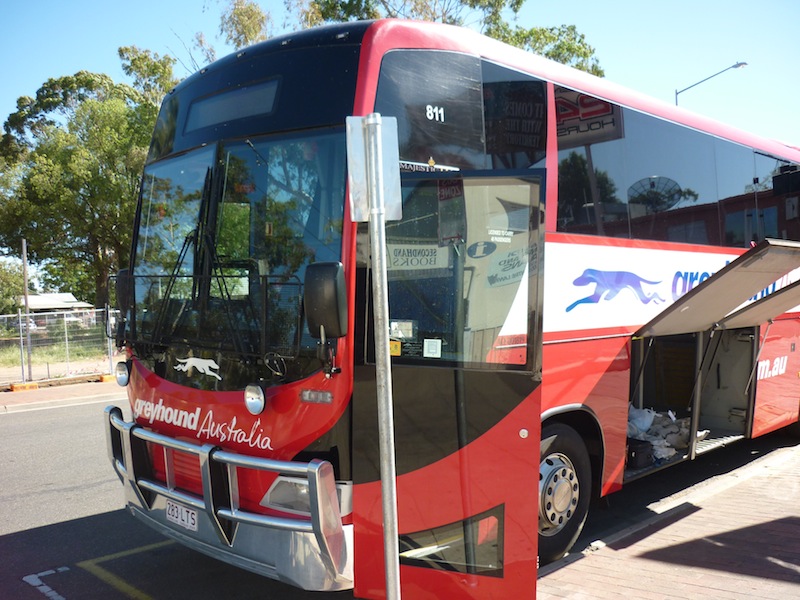Mit dem Greyhound-Bus von Alice Springs nach Adelaide, Australien - April 2010